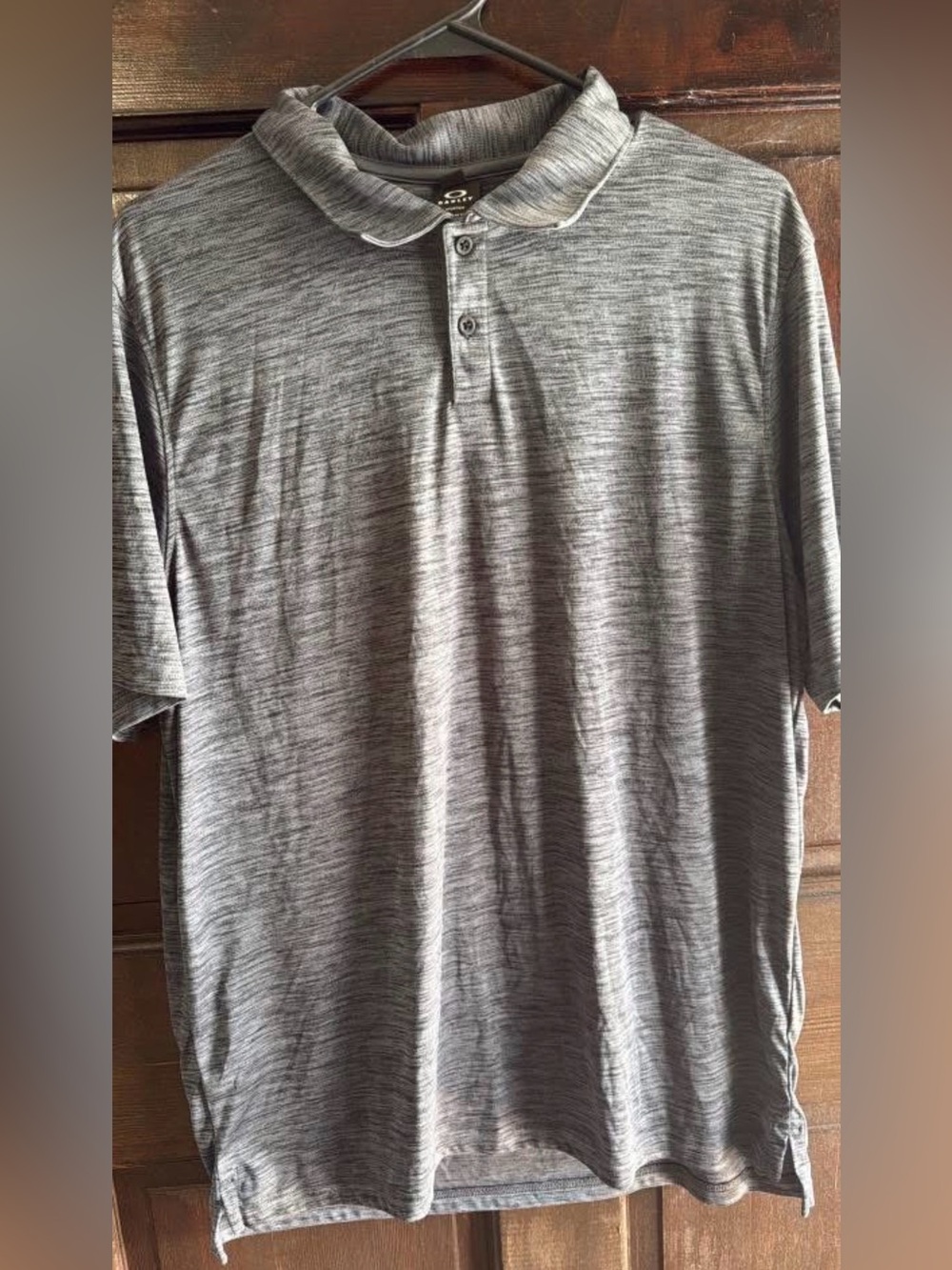 Gray Heathered Oakley Polo Shirt Men’s Short Sleeve Golf Casual Large